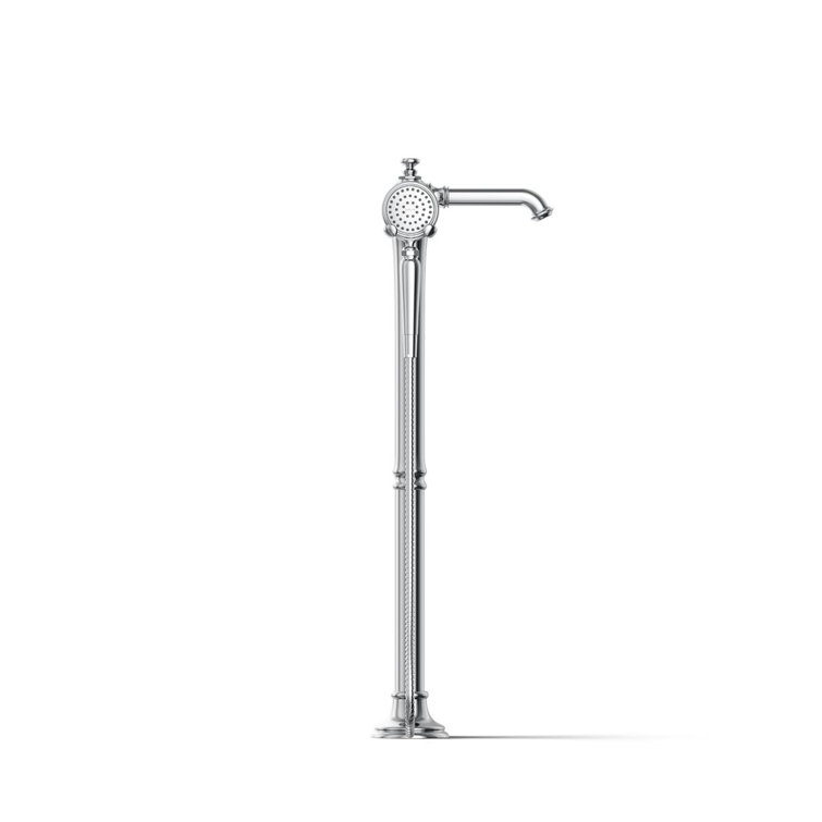 Artifacts Polished Chrome Freestanding Tub Filler with Handshower