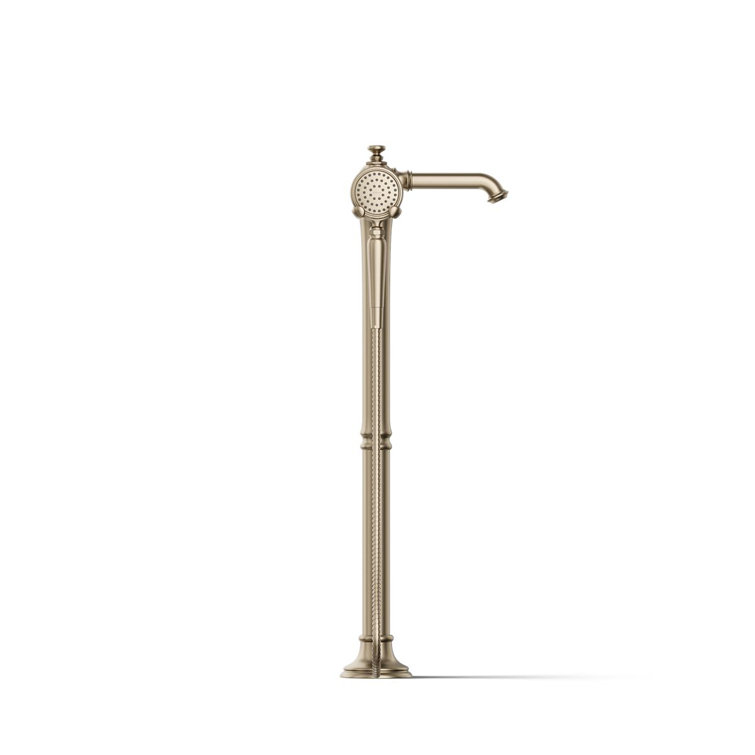 Artifacts Traditional Brushed Bronze Freestanding Tub Faucet with Handshower
