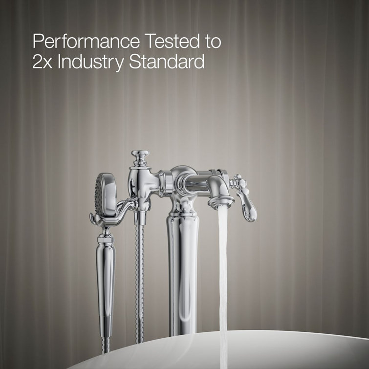 Artifacts Polished Chrome Freestanding Tub Filler with Handshower
