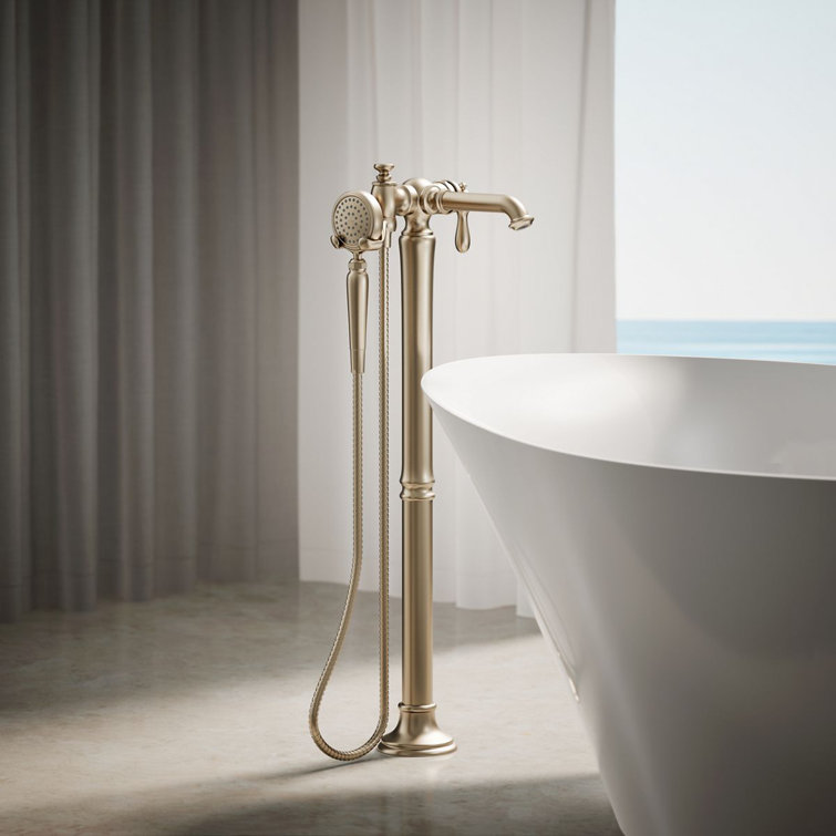 Artifacts Traditional Brushed Bronze Freestanding Tub Faucet with Handshower