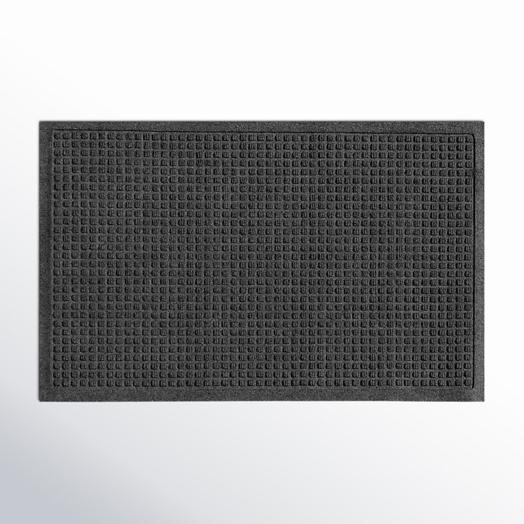 Eco-Friendly Squares Outdoor Doormat in Charcoal, 35x23"