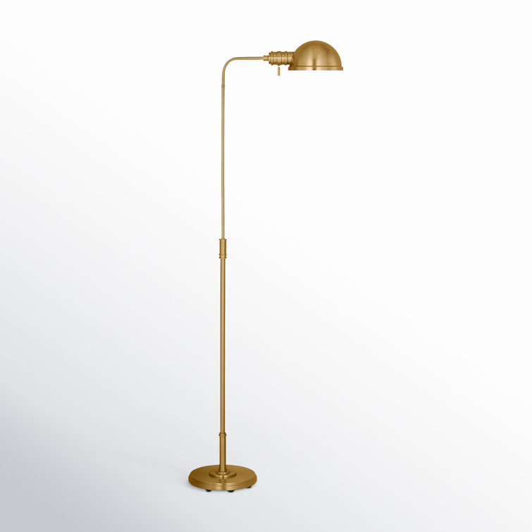 Burnished Brass Adjustable Arc Task Floor Lamp