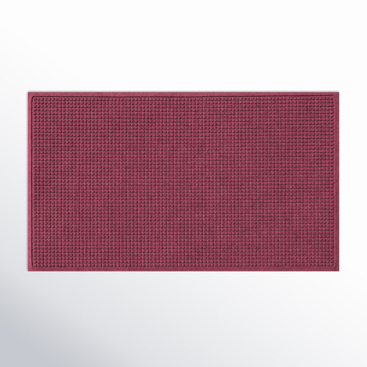 Bordeaux Rubber Outdoor Grill Mat with Geometric Pattern