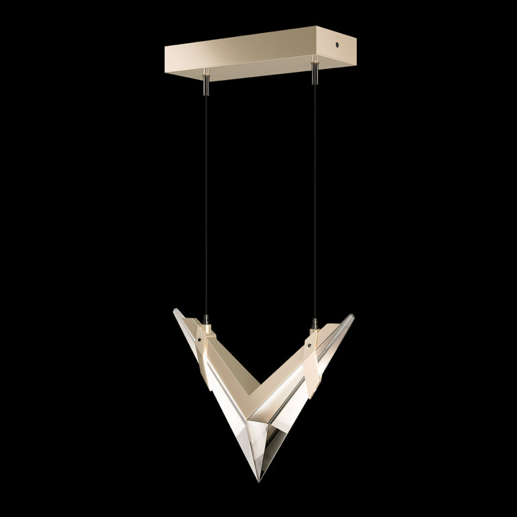 Champagne Gold Crystal LED Linear Pendant Light