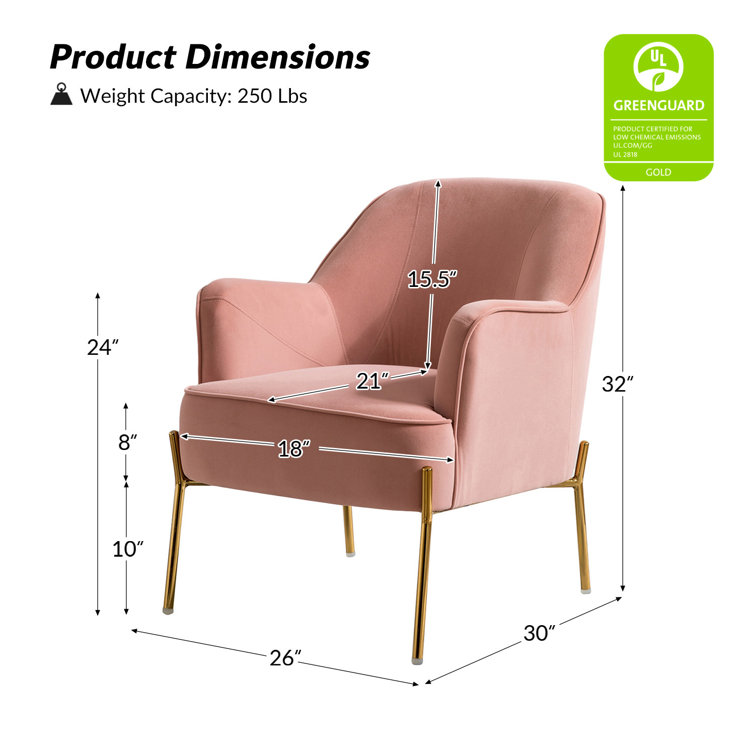 Pink Velvet Swivel Accent Chair with Metal Frame
