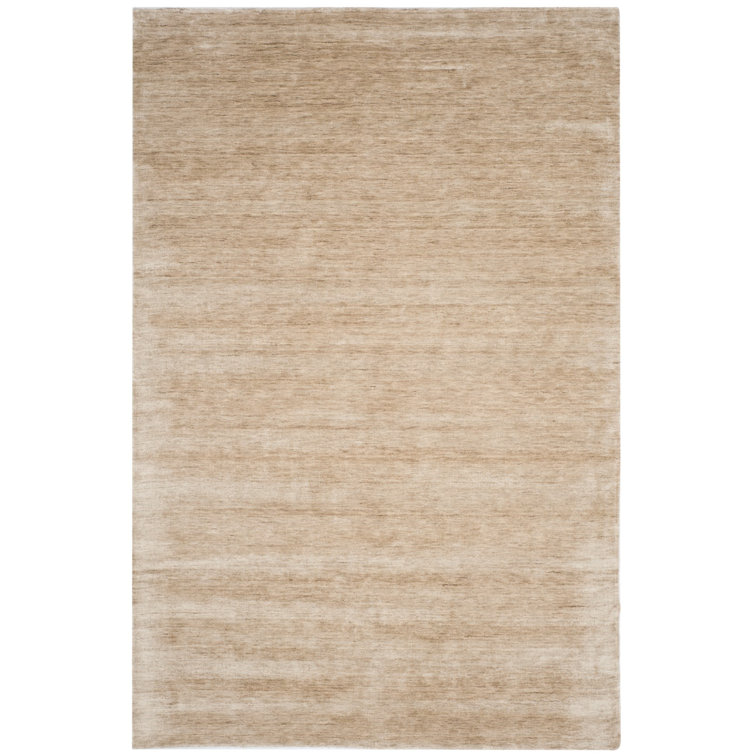 Sandstone 6' x 9' Hand-Knotted Wool and Viscose Area Rug