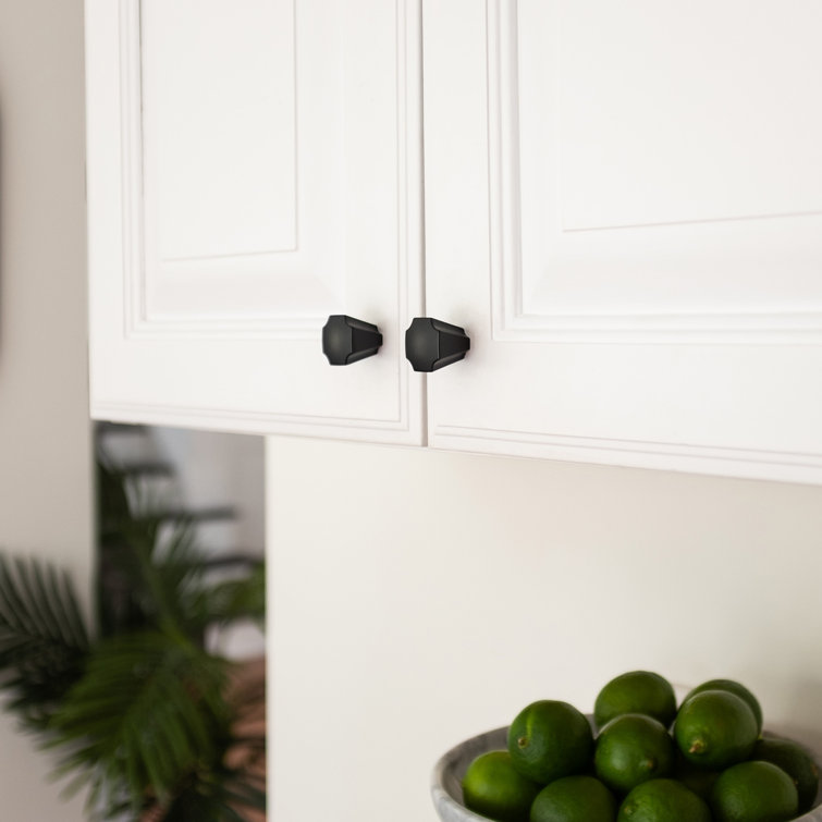 Brushed Nickel Square Modern Cabinet Knob with Mounting Hardware