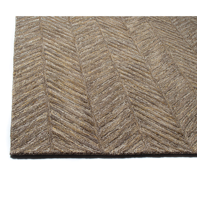 Handmade Taupe Wool Tufted Rectangular Area Rug