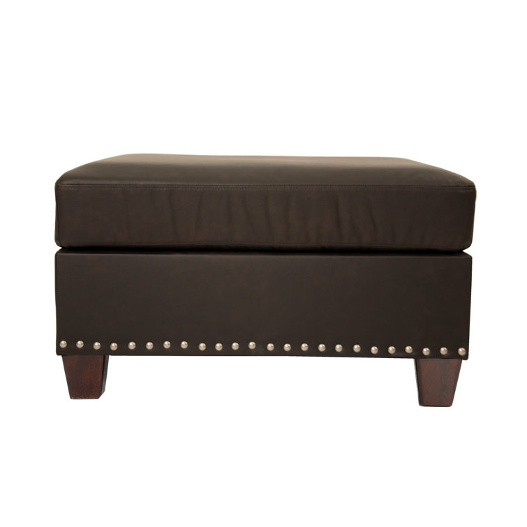 Espresso Faux Leather 3-Piece Sectional Sofa with Ottoman