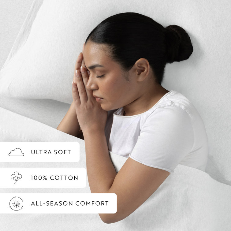 Twin XL Oatmeal Cotton Jersey Knit Bedding Set