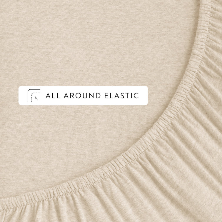 Twin XL Oatmeal Cotton Jersey Knit Bedding Set