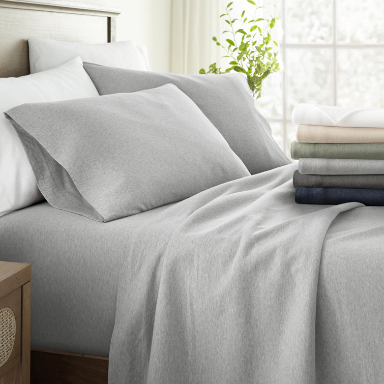 Sage Queen Cotton Jersey Knit Deep Pocket Sheet Set