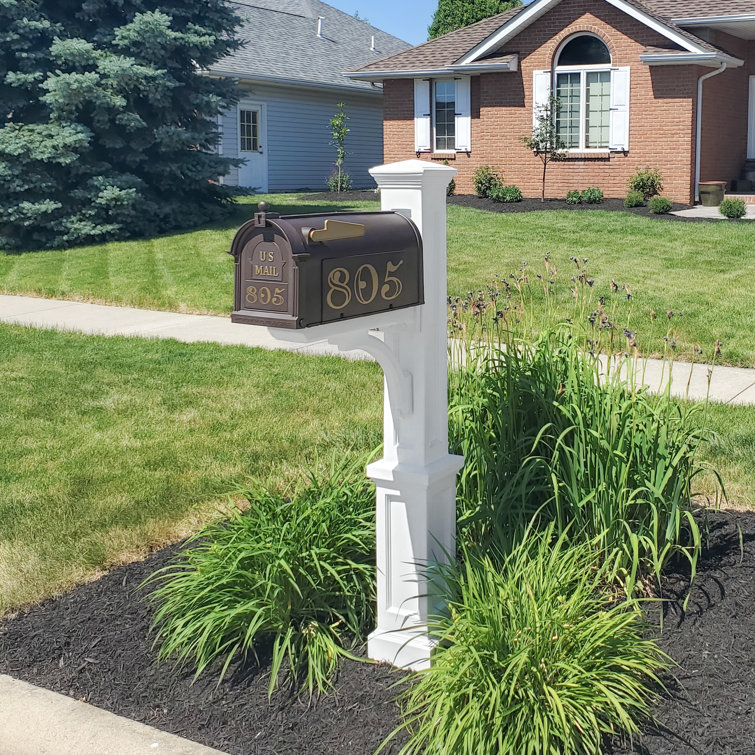 Newport Plus White Polyethylene Decorative Mailbox Post