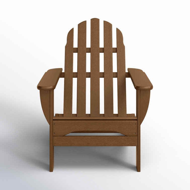 Eco-Friendly Dark Teak Polywood Folding Adirondack Chair