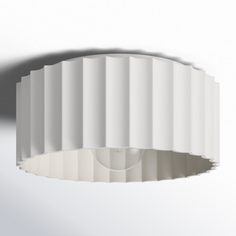 Matte Black 8'' Indoor/Outdoor Drum Flush Mount Ceiling Light