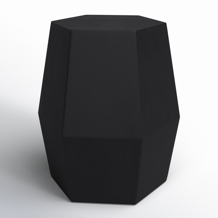 Round Dark Brown Wood and Gold Metal Accent Table