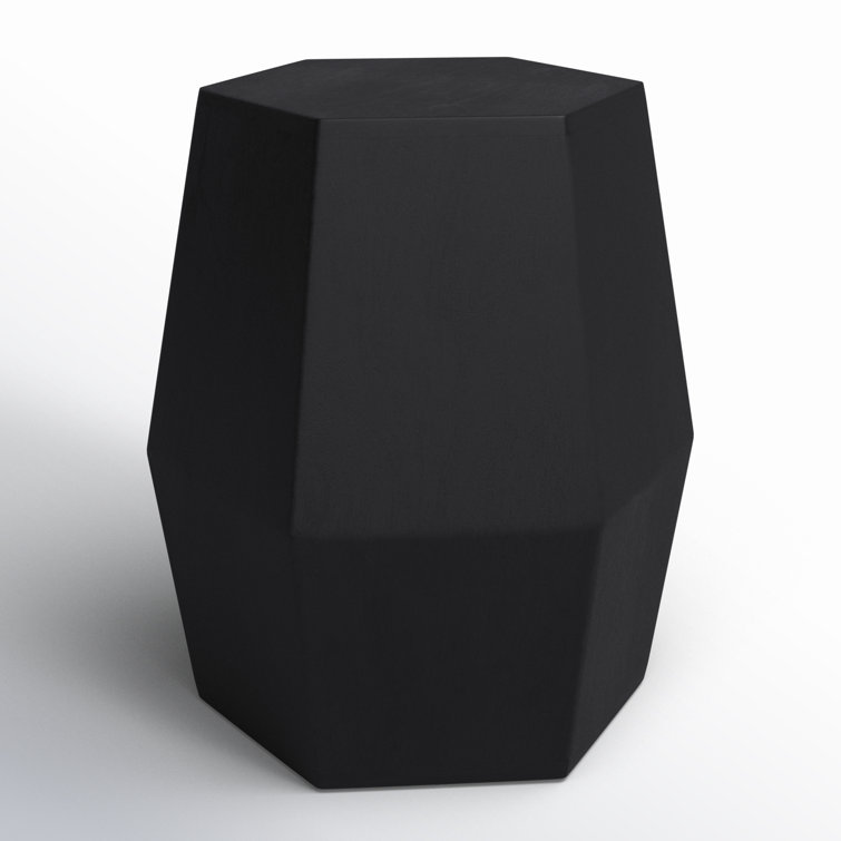 Round Dark Brown Wood and Gold Metal Accent Table