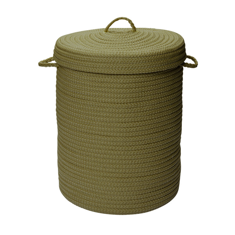 Small Amethyst Braided Polypropylene Upright Hamper with Lid