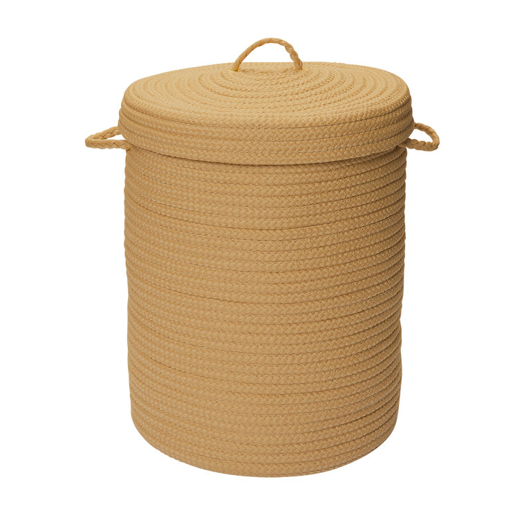 Small Amethyst Braided Polypropylene Upright Hamper with Lid