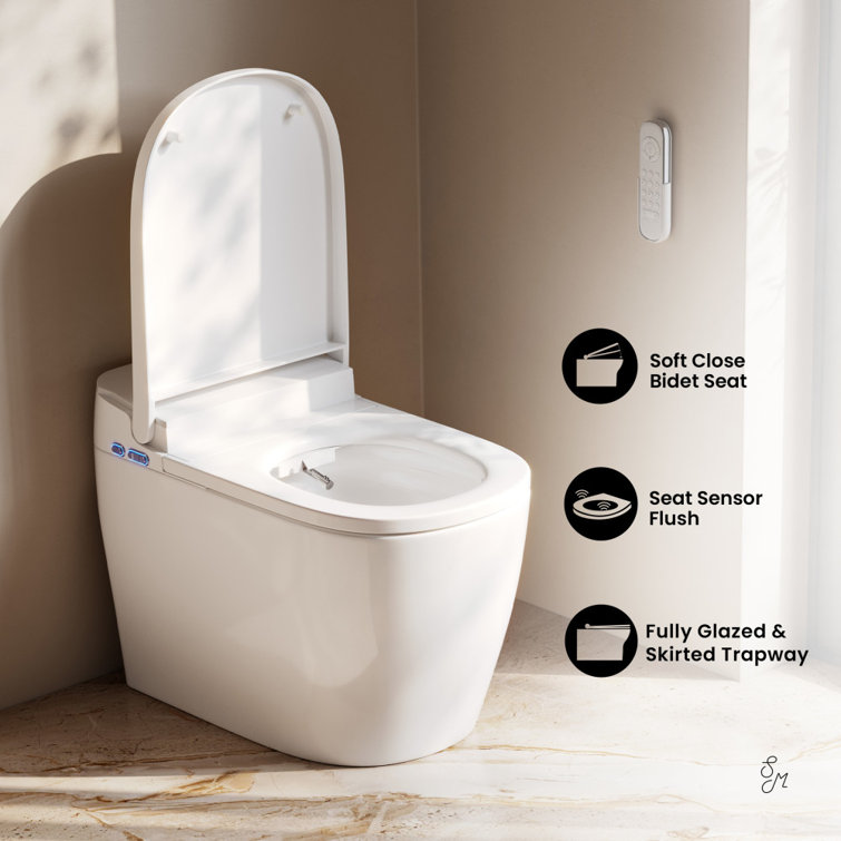 Avancer Glossy White High Efficiency One Piece Smart Toilet with Heated Bidet