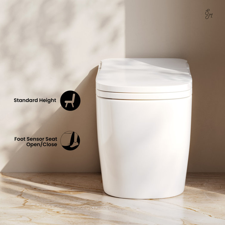 Avancer Glossy White High Efficiency One Piece Smart Toilet with Heated Bidet