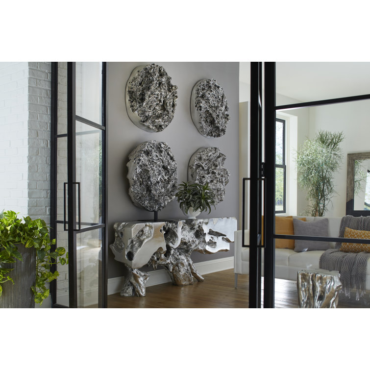Large Silver Contemporary Cast Root Wall Sculpture