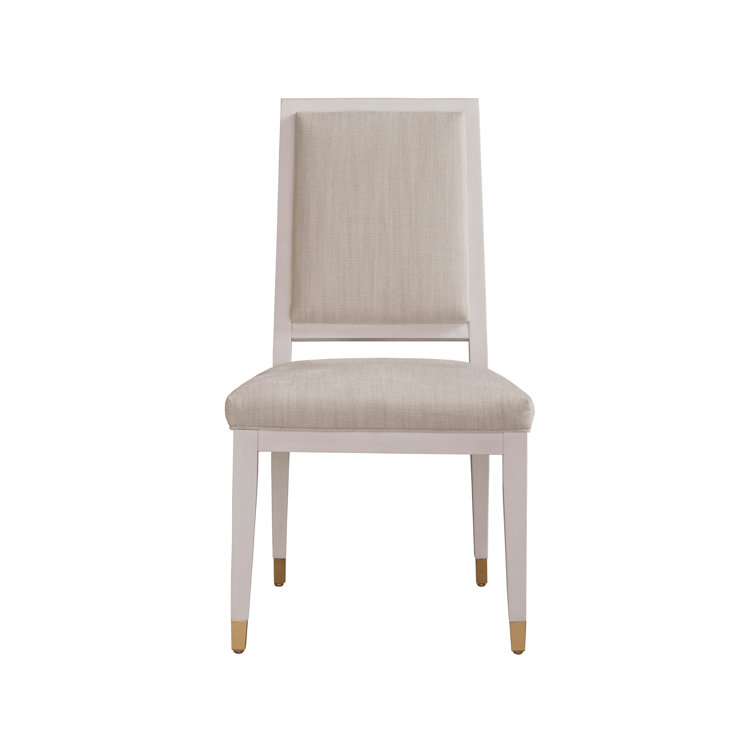 Gray Upholstered Transitional Wood Side Chair