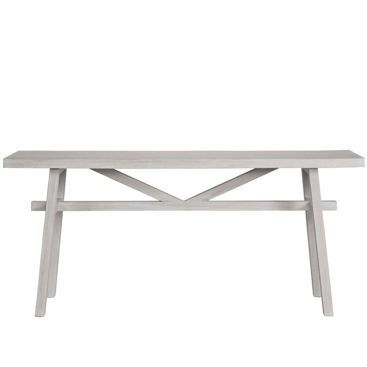 Transitional White Wood Rectangular Console Table, 68"