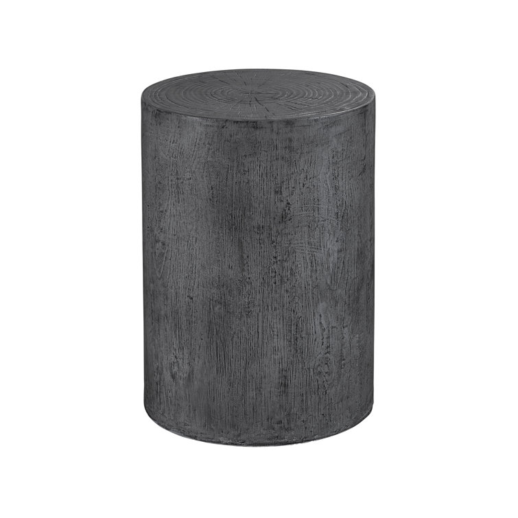 Gray Concrete Round Coastal Outdoor Side Table