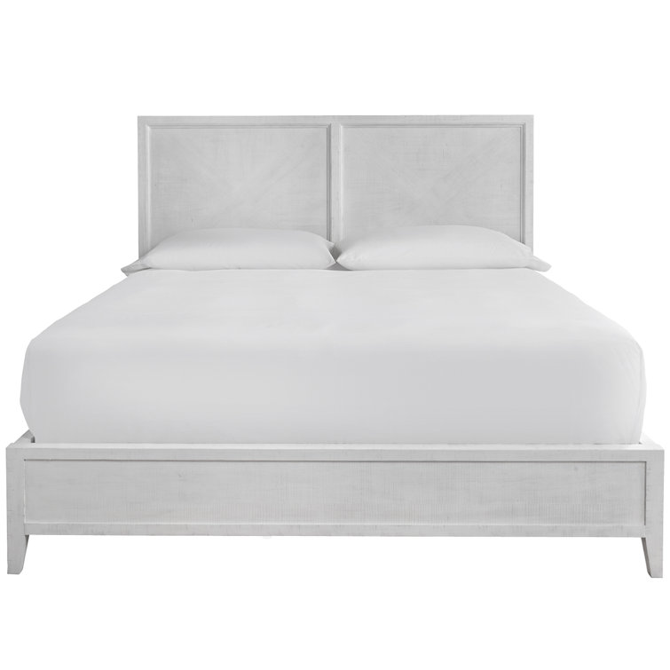 White King Wood Frame Panel Bed with Storage Drawers