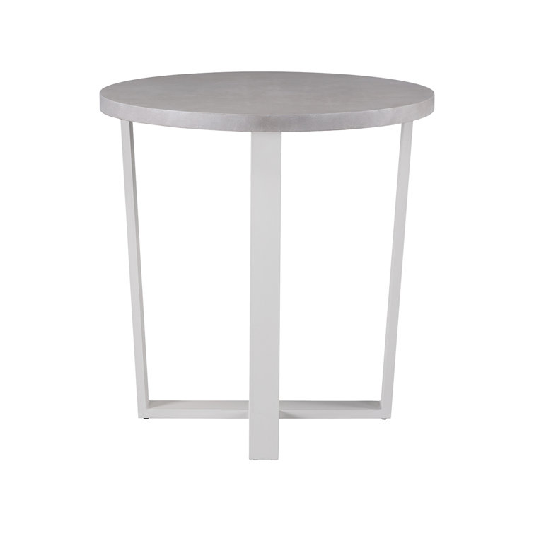 Gray Aluminum Round Outdoor Pub Table with X-base