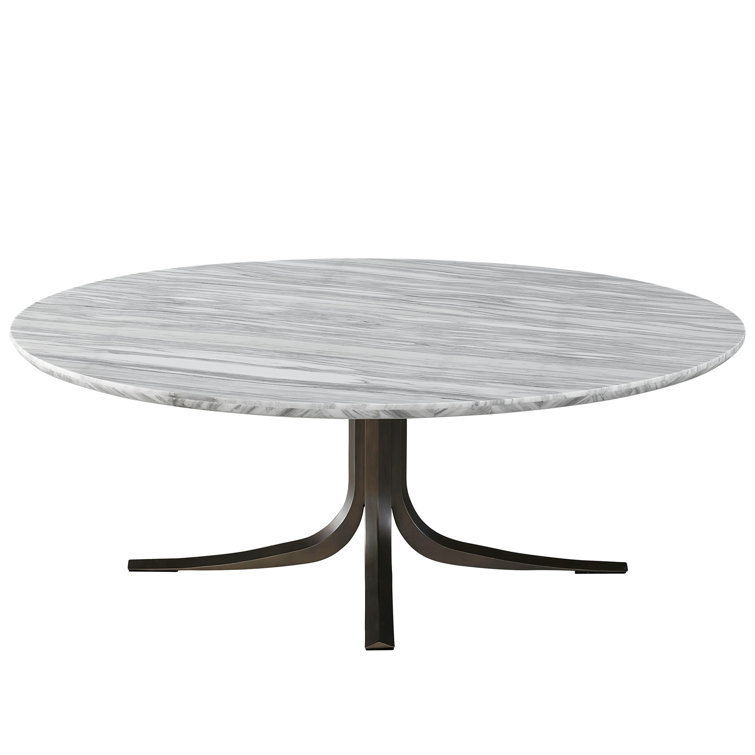 Gray Metal Round Contemporary Coffee Table