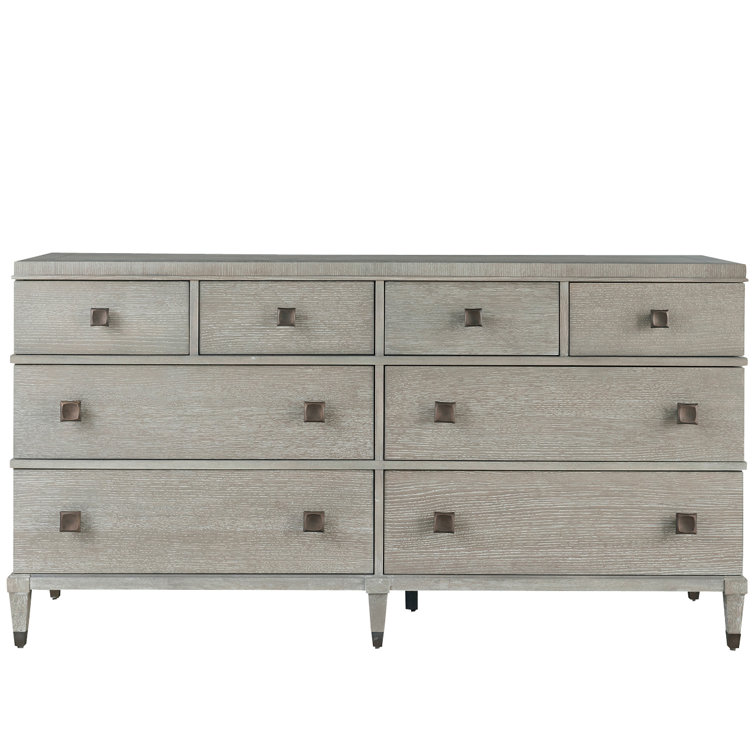 Transitional Brown Double Dresser with Dovetail Drawers