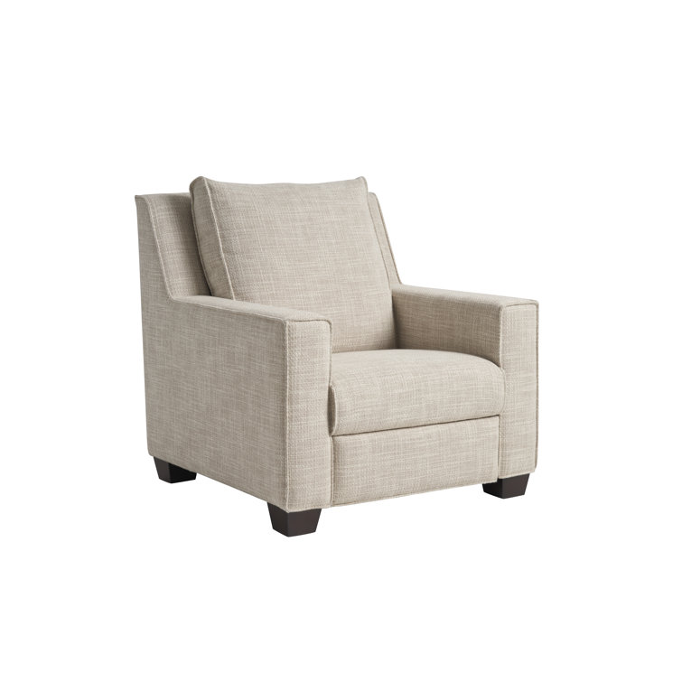 Beige Crypton Upholstered Solid Wood Recliner