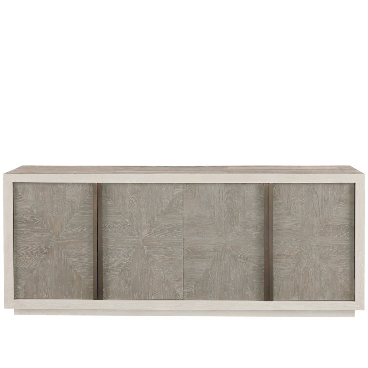Contemporary Brinkley 80'' Gray-Brown Credenza with Adjustable Shelves