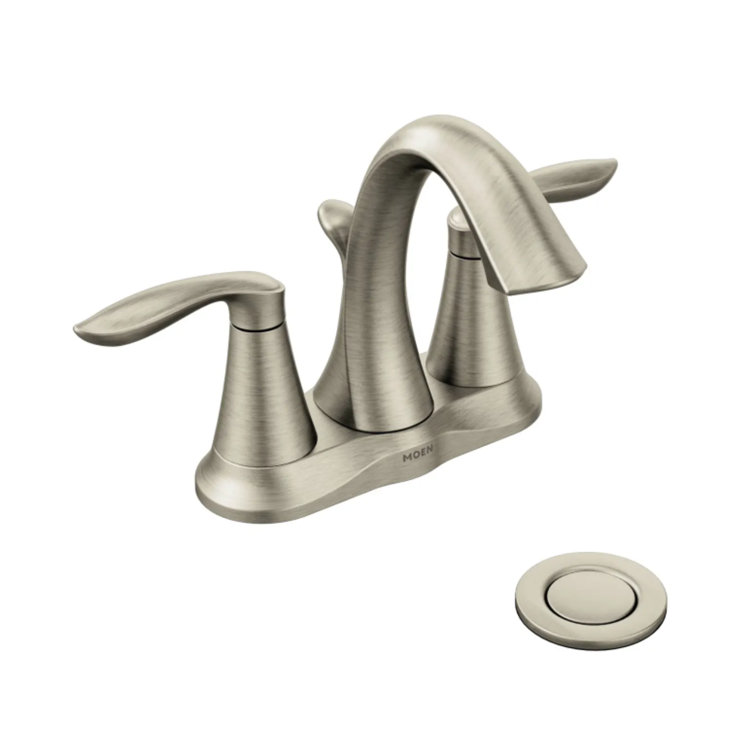 Eva Brushed Nickel 4-Inch Centerset Bathroom Faucet with Drain Assembly