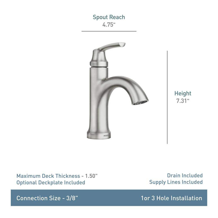 Elegant Wellton High Arc Brushed Nickel Single-Handle Bathroom Faucet