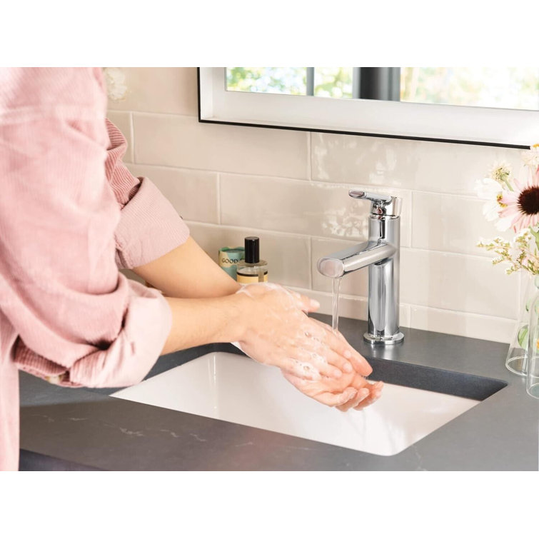Meena Chrome Single-Handle Bathroom Faucet with Deckplate