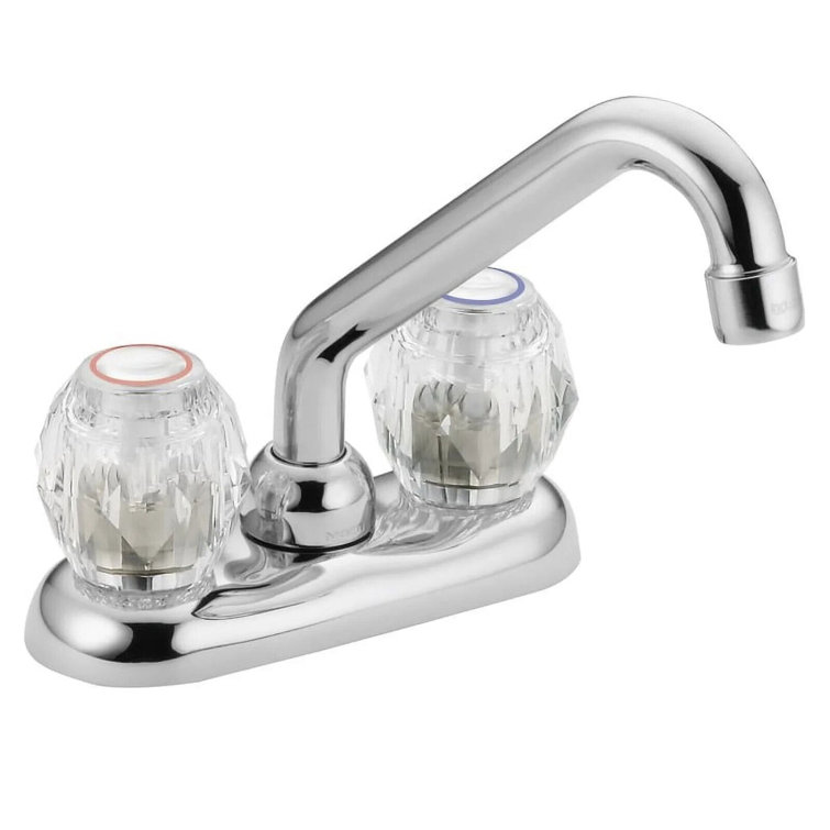 Chrome Traditional Laundry Faucet with Acrylic Knob Handles