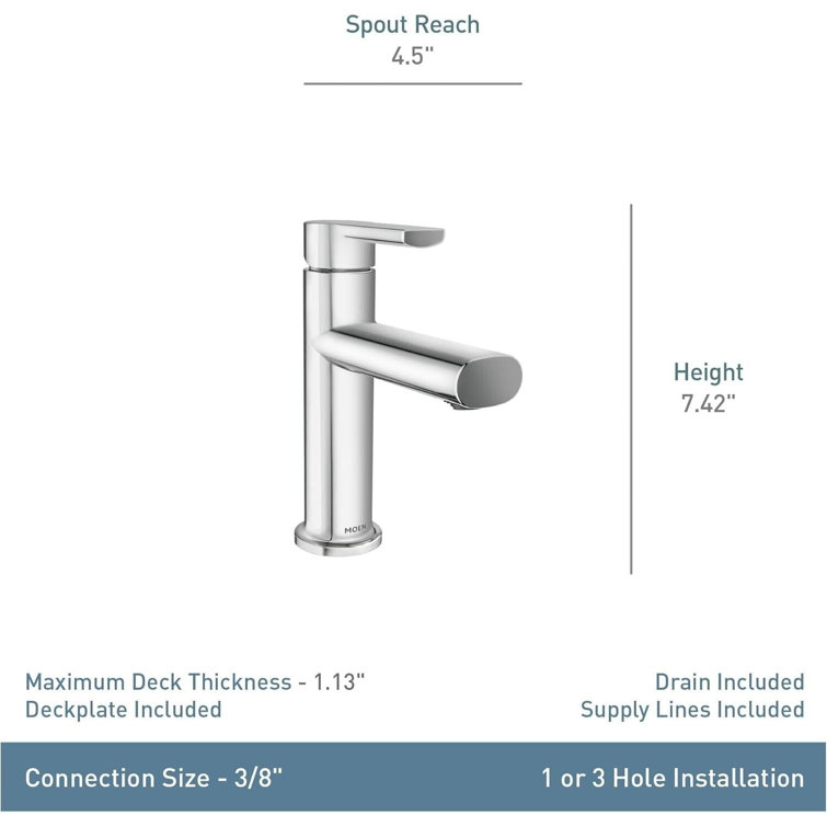 Meena Chrome Single-Handle Bathroom Faucet with Deckplate