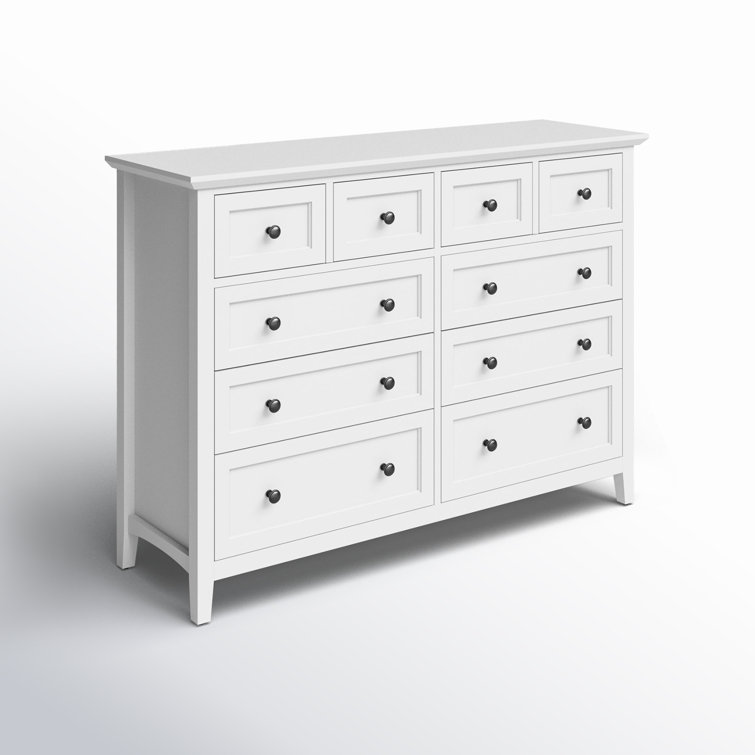 White Solid Wood Double Dresser with Felt Lined Drawers