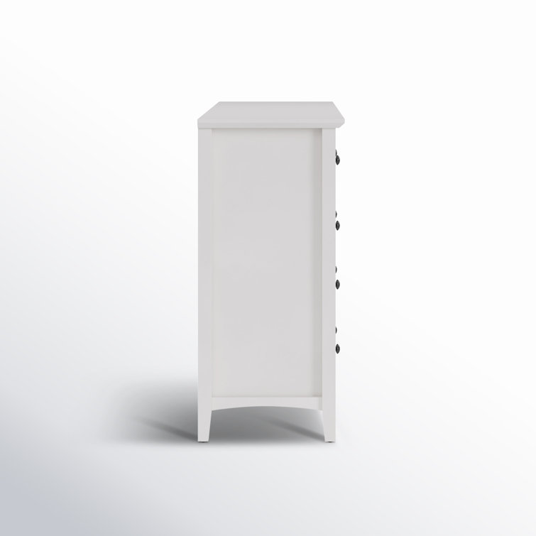 White Solid Wood Double Dresser with Felt Lined Drawers