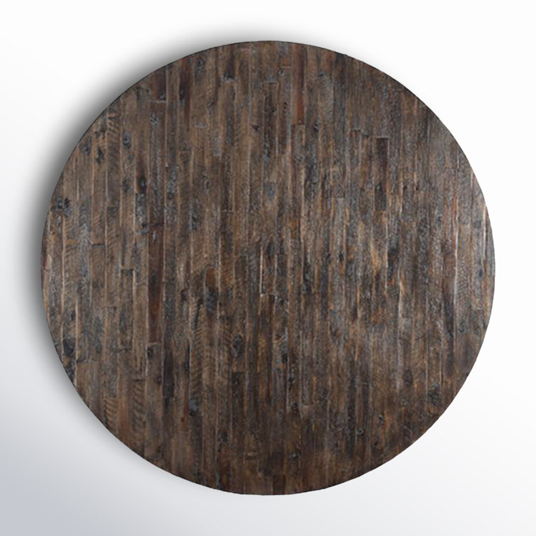 Cottage Charm 54" Reclaimed Acacia Wood Round Dining Table in Gray