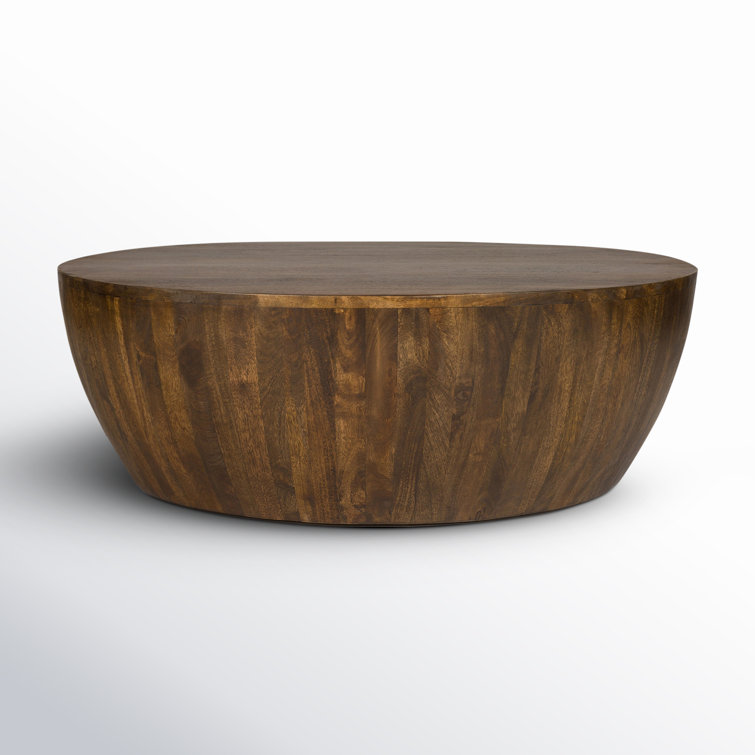 Vivenne Round Walnut Mango Wood Drum Coffee Table