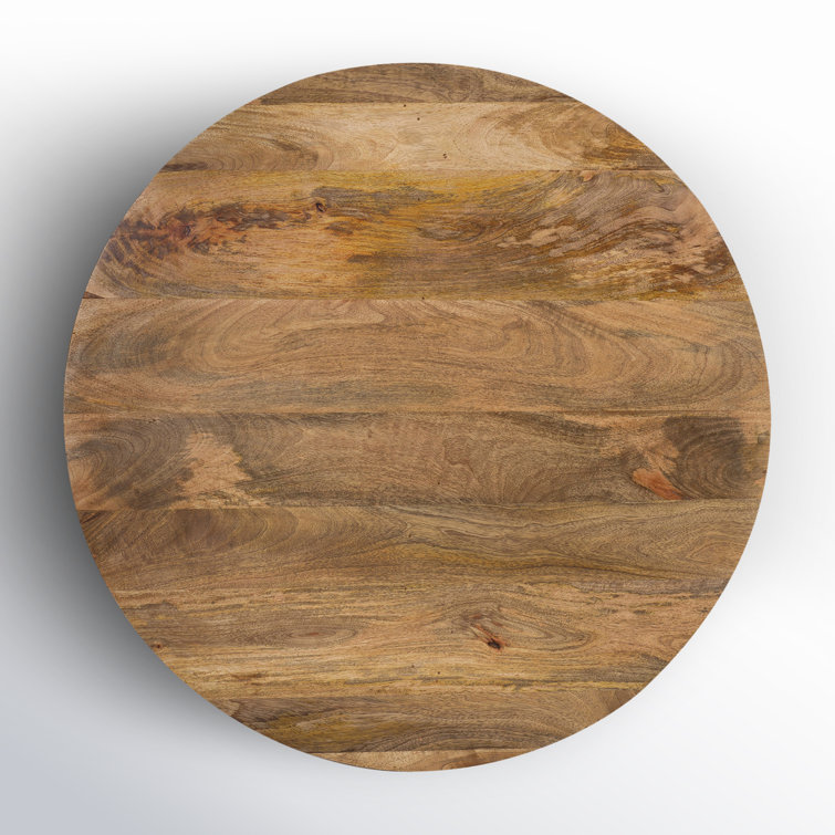 Natural Mango Wood Round Drum Coffee Table