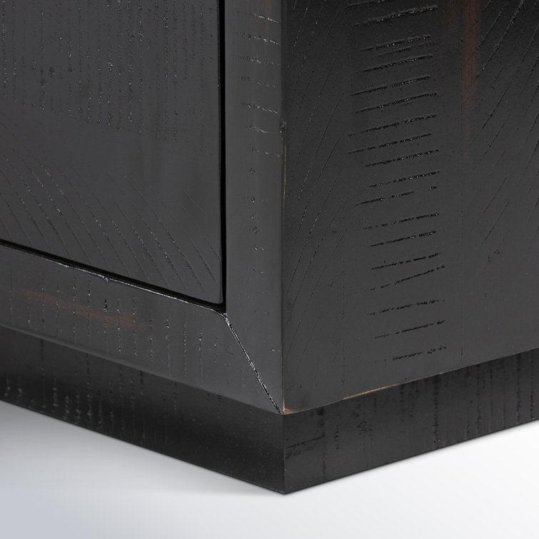 Suki Black 3-Drawer Nightstand with Metal Handles