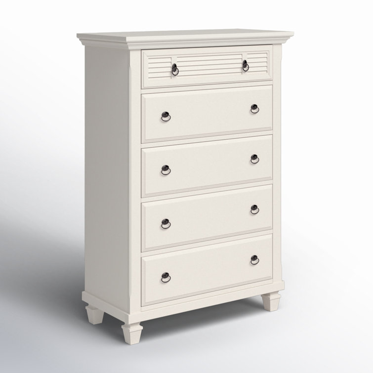 Winchester 5-Drawer White Pine Wood Chest with Soft Close