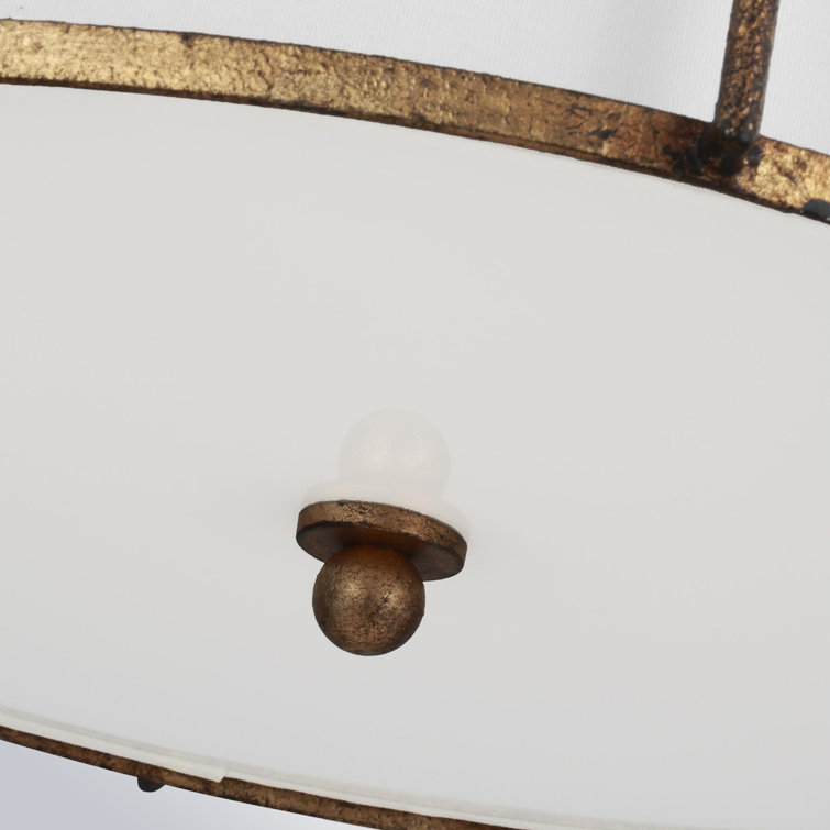 Antique Guild Steel Drum Pendant with White Shade