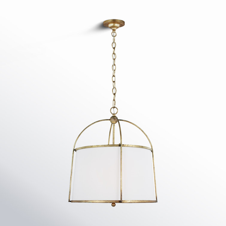 Antique Guild Steel Drum Pendant with White Shade