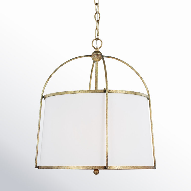 Antique Guild Steel Drum Pendant with White Shade